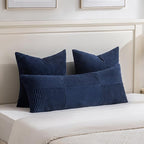 Fancy Homi 2 Packs Navy Blue Decorative Throw Pillow Covers 22x22 Inch - Image 5
