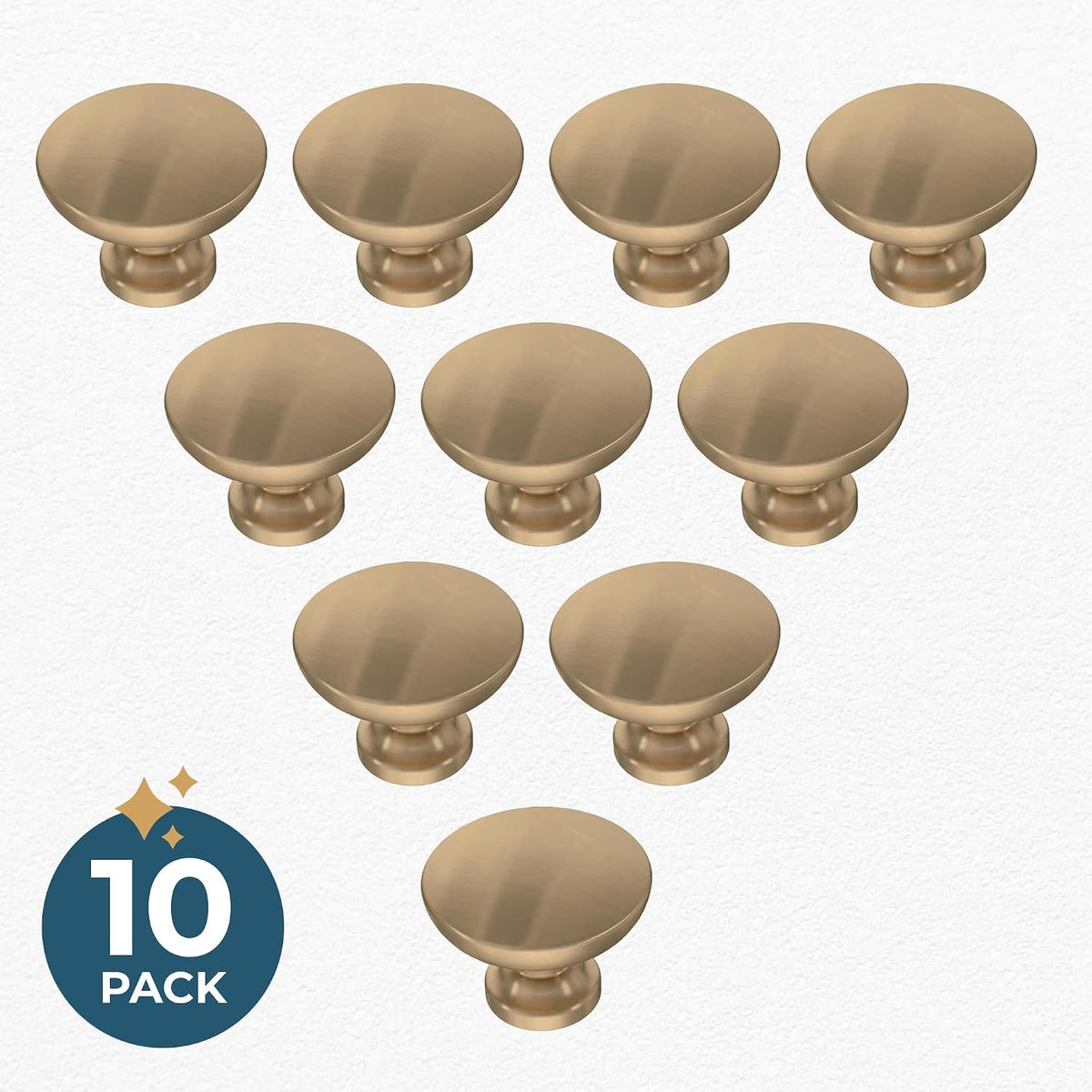 Franklin Brass - Fulton Champagne Bronze Round Cabinet Knobs 1-3/16" Easy Install, Durable Hardware for Drawers, Dresser, Kitchen Cabinet Doors, and Furniture (10-Pack)