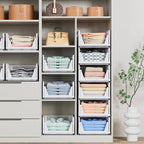 caktraie 5 Pack Stackable Closet Storage Basket - Stackable Storage Bins