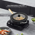 Universal Lids for Pots, Pans & Skillets - Fits 7", 8" & 9" Diameter, 10", 11" & 12" Diameter Cookware, Tempered Glass with High Heat Resistant Silicone Rim, Dishwasher Safe (2 Pack)