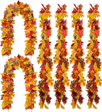 WOHOHOHO 6 Pack Fall Garland Maple Leaf Decorations, 5.9 Ft 72 Leaves Each