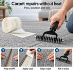Carpet Patch Repair Kit with Star Wheel Seam Roller and 30.2 ft Double-Sided Joining Tape, Heatless DIY Floor Patching Tools for Rugs, Home and Office Use