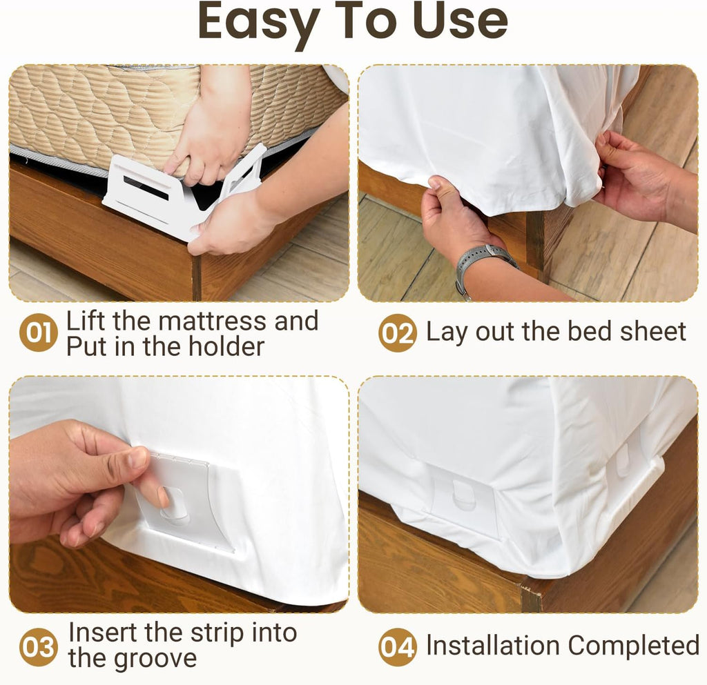 INSMART Sheet Holders-Bed Sheet Holder for Corners&Sides, 4 Pcs