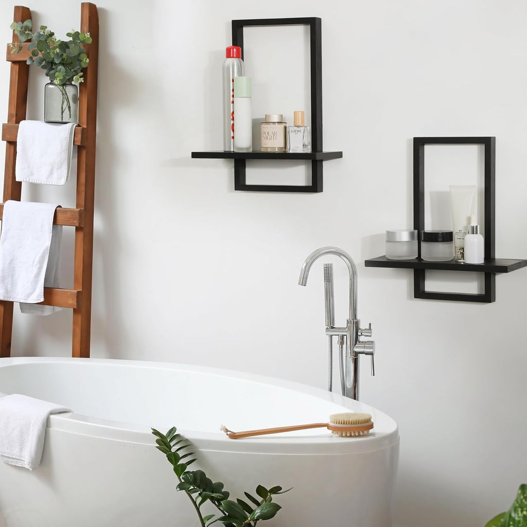 Floating Shelves for Wall,Decorative Wall Shelves Black,Plants Shelf Framed