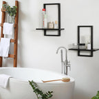 Floating Shelves for Wall,Decorative Wall Shelves Black,Plants Shelf Framed