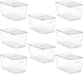 Vtopmart 8 Pack Clear Stackable Storage Bins with Lids and Handles, XLarge