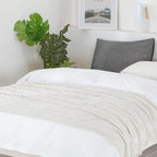 BOURINA Beige Throw Blanket 50x60 Inches Throw Textured Solid Soft Sofa Couch - Image 4