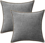MIULEE Pack of 2 Couch Throw Pillow Covers 20x20 Inch Dark Gray Farmhouse - Image 6