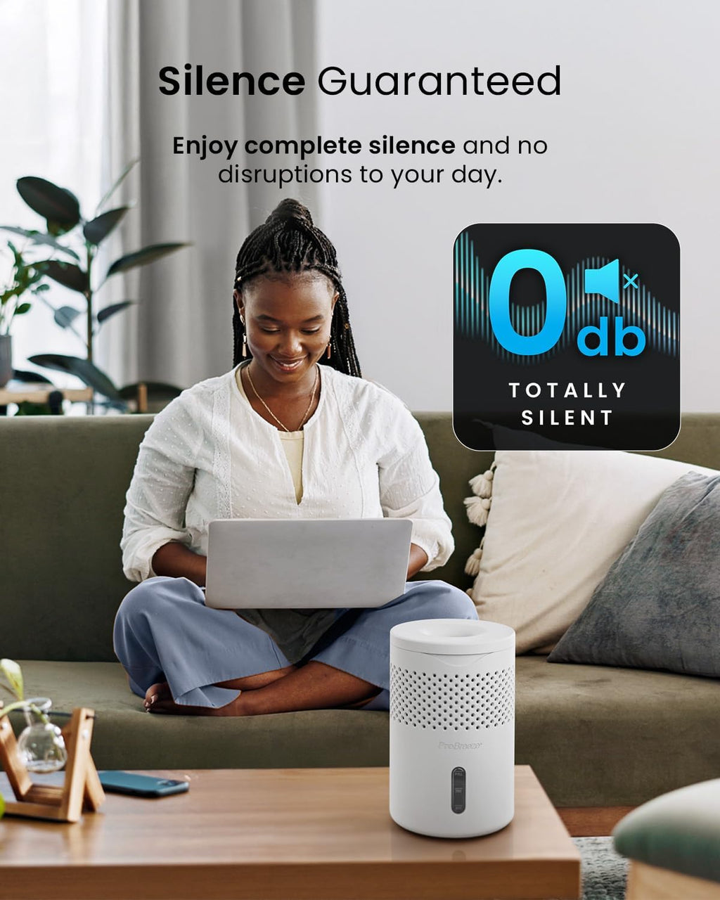 Pro Breeze Osmo Moisture Absorber, 100 Day Lasting Tablet Included, 44 fl.oz, Odor Eliminator, Trap Excess Moisture, Humidity Absorber for Closet, Bathroom, Bedroom & RV, Fragrance Free, White