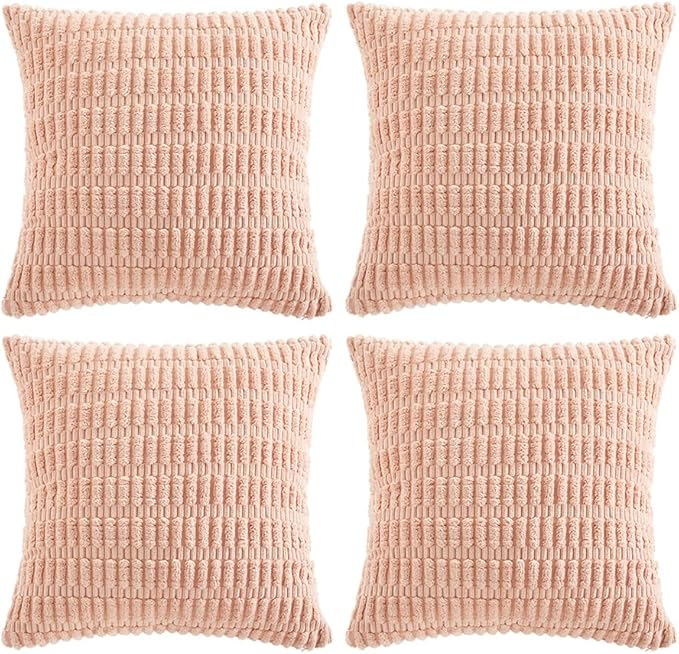 Fancy Homi 4 Packs Boho Pink Decorative Throw Pillow Covers 14x14 Inch by Fancy+Homi
