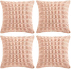 Fancy Homi 4 Packs Boho Pink Decorative Throw Pillow Covers 14x14 Inch by Fancy+Homi