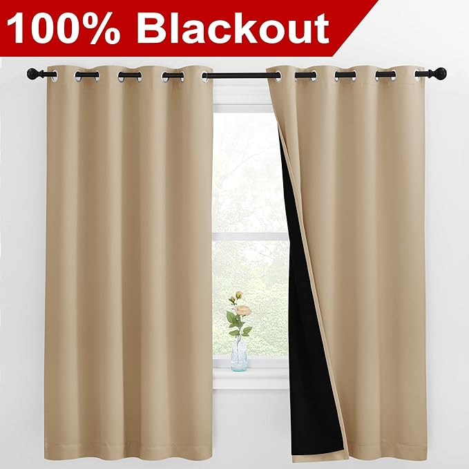 NICETOWN Bedroom Full Blackout Curtain Panels, Super Thick Insulated Window - Image 2