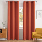 MIULEE 90" Long Room Darkening Curtains Thermal Insulated Rust Terracotta by MIULEE