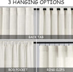 Nanspring 45 Inch Short Window Linen Curtains, - Image 2
