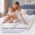 ELEMUSE Queen Mattress Topper, Extra Thick Pillow Top Mattress Pad Cover