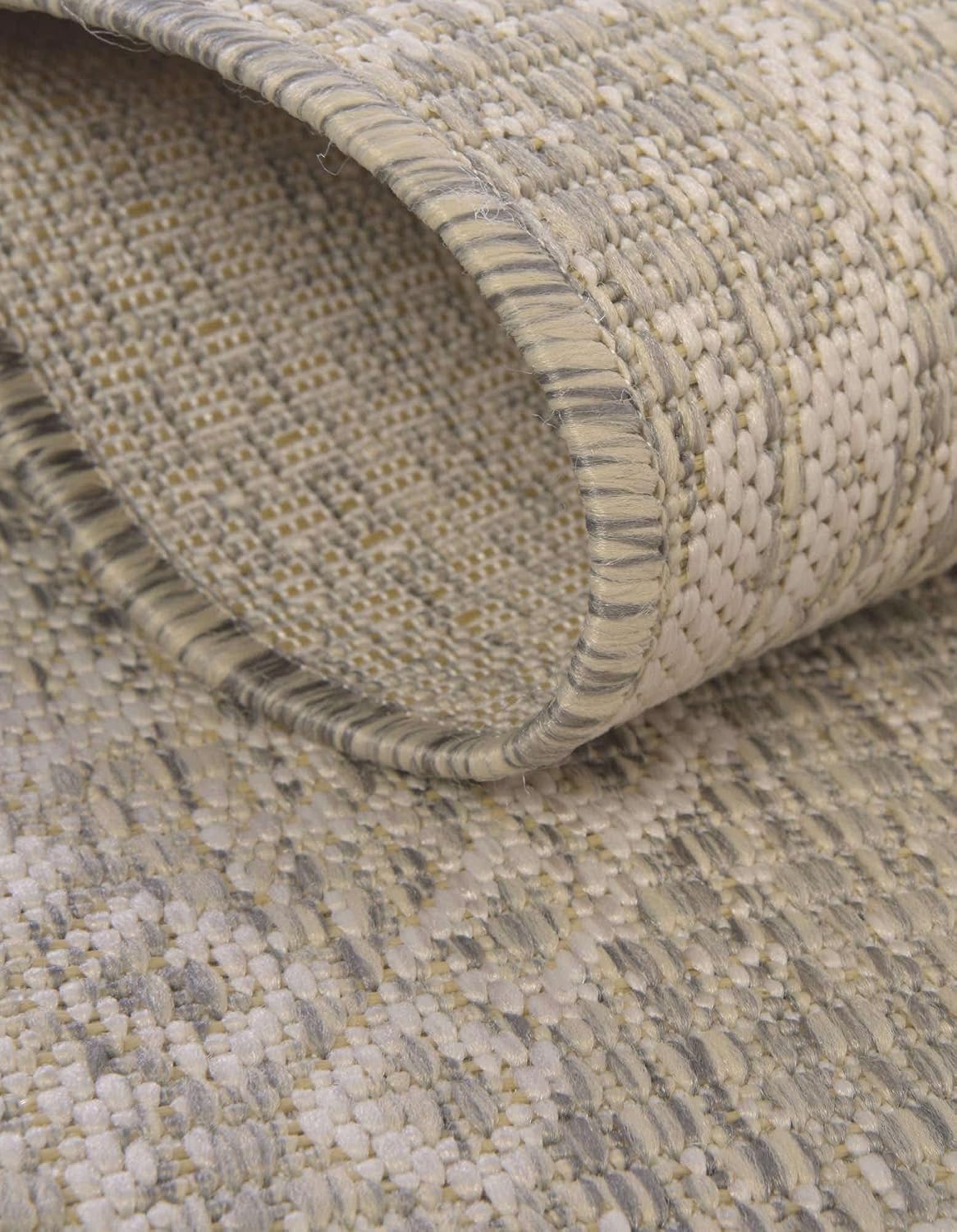 Unique Loom Outdoor Bohemian Collection Area Rug - Anthro (2' x 5' 1" Runner, Gray/ Ivory)