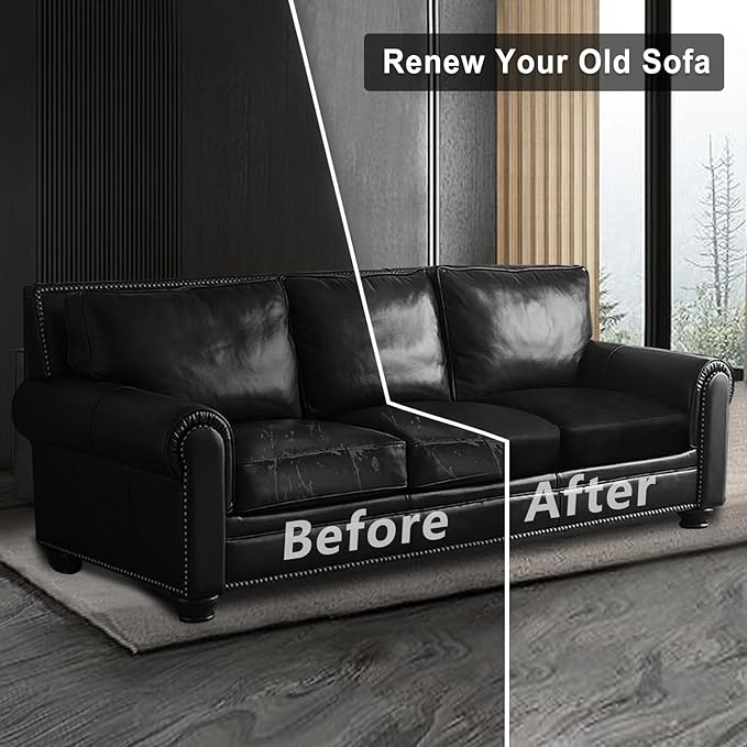 Leather Look Couch Cushion Covers Sofa Seat Slipcovers Sets Couches Furniture - Image 7