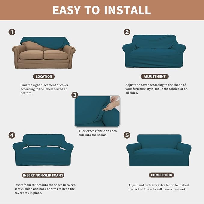Easy-Going 100% Waterproof Loveseat Couch Cover, Dual Waterproof Sofa Cover - Image 5
