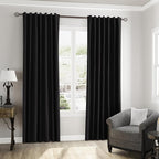 Guken Black 100% Blackout Curtains 90 Inch Length 2 Panels Set - Image 8