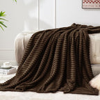 BEDELITE Fleece Throw Blanket for Couch – 3D Ribbed Jacquard Soft and Warm - Image 2