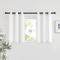 NICETOWN White Linen Kitchen Window Curtains Over Sink, Grommet Thick Linen by NICETOWN