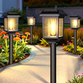 Mancra Solar Outdoor Lights Waterproof, 8 Pack Metal Glass Solar Pathway Lights Outdoor Lighting Garden Decor for Landscape Path Yard Patio Driveway (Warm White)