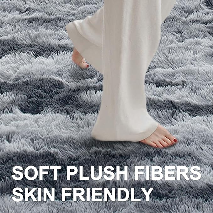 6x9 Ft Large Shag Rugs for Living Room Decor, Tie-Dyed Ultra Soft Fluffy Furry - Image 4