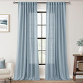 Dusty Blue Linen Curtains 84 inch Long by Jolilight
