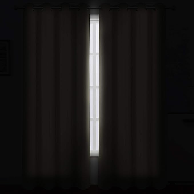 LEMOMO Beige Thermal Blackout Curtains/52 x 95 Inch/Set of 2 Panels Room - Image 3