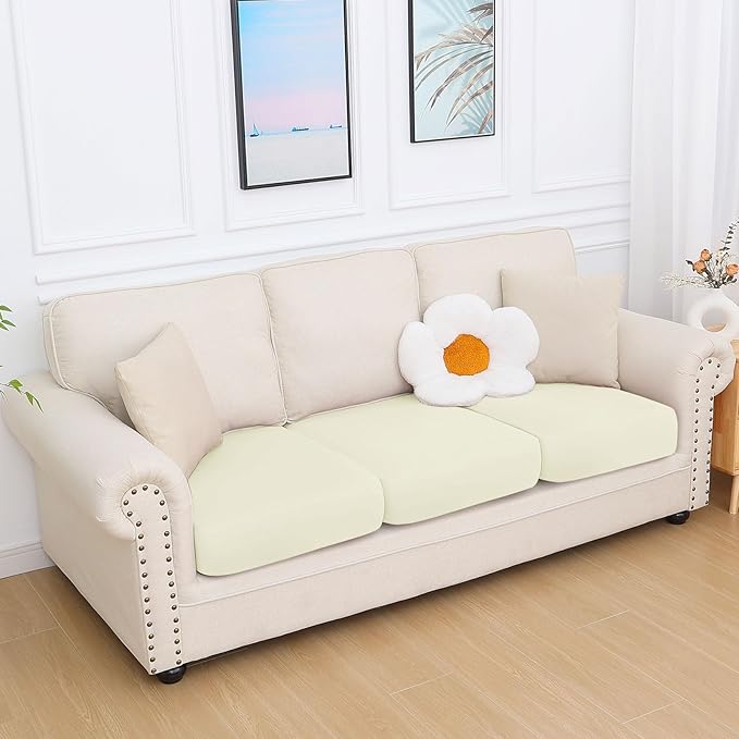 hyha Milk Silk Couch Cushion Covers, Soft Magic Sofa Covers Washable - Image 7