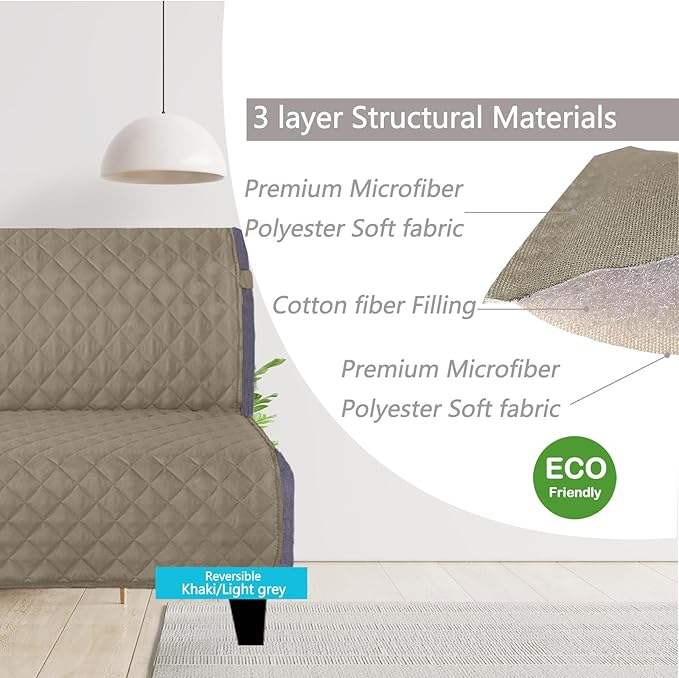 U-NICE HOME Reversible Futon Cover Sofa Slipcover Armless Furniture Protector - Image 3
