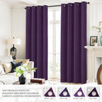 Yakamok Room Darkening 100% Blackout Curtains Grommet Window Treatments - Image 6