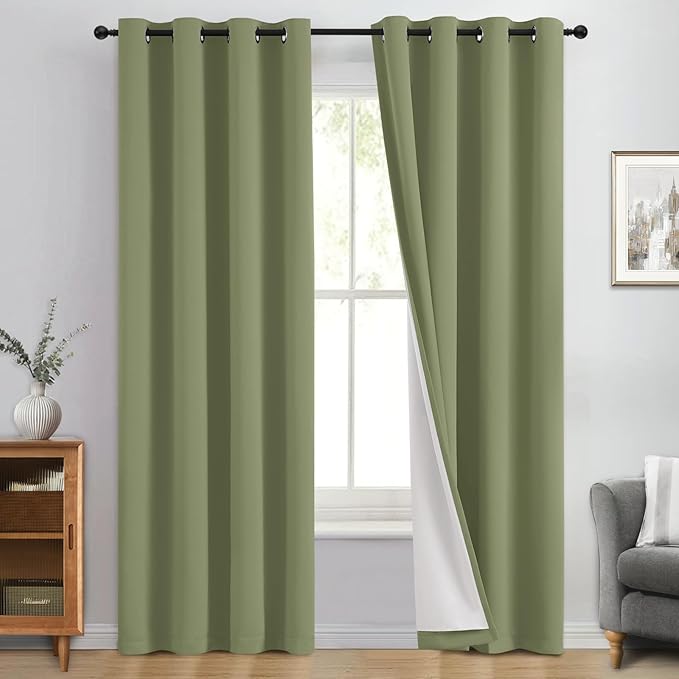 Yakamok 100% Blackout Curtain Panels 96 inches Cold and Light Blocking Drapes by Yakamok