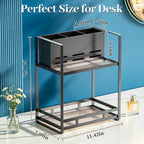 Bathroom Counter Organizer, Metal Vanity Shelf with Hair Dryer Holder