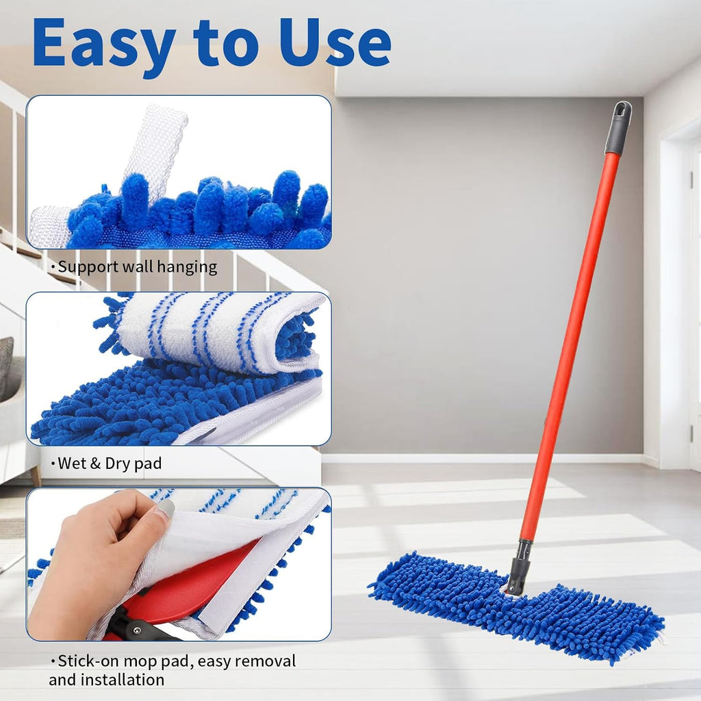 4 Pack Mop Heads Replacements Compatible with O-Cedar Dual-Action Flip Mop