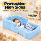Portable Toddler Travel Bed, Soft Foldable Toddler Bed, Kids Floor Bed