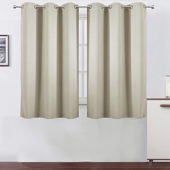 LEMOMO Light Beige Thermal Blackout Curtains/42 x 63 Inch/Set of 2 Panels Room by Lemomo