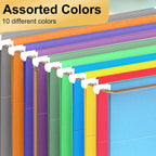Hanging File Folders, 60 Pack Letter Size Hanging File folders with 1/5-cut Tabs, Stay Organized for Your Home and Office Bulk File, Documents and Paper, 10 Colors