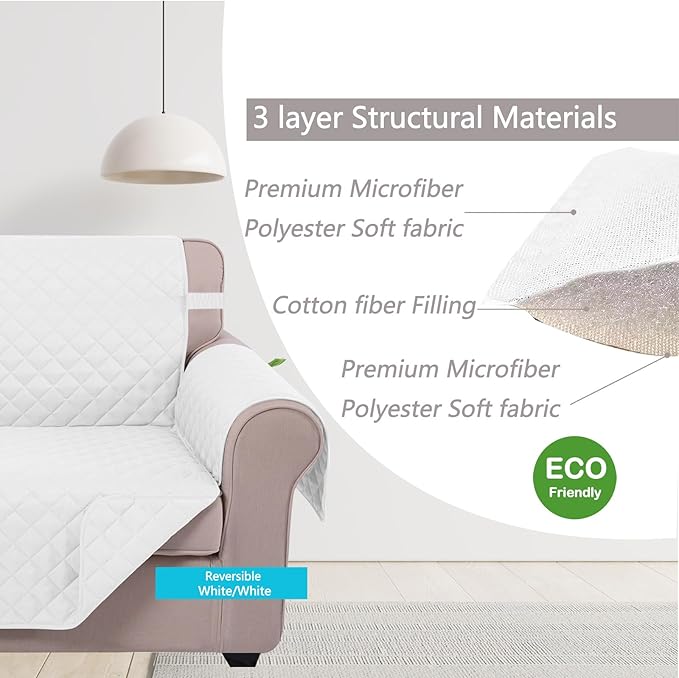 U-NICE HOME Loveseat Sofa Cover Reversible Couch Cover - Image 4