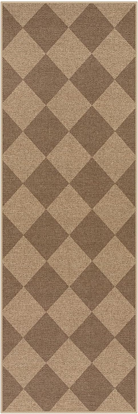 Lahome Colette Checkered Easy Jute Runner Rug, 2x6 Kitchen Mats - Image 7