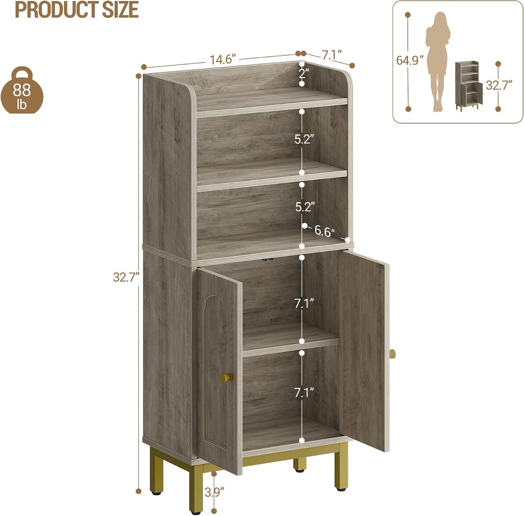 Hzuaneri Bathroom Storage Cabinet, Small Floor Cabinet with 2 Door