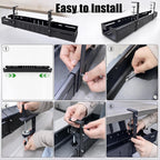 Under Desk Cable Management Tray, Expandable 25.5"- 42.5" Cable Organizer