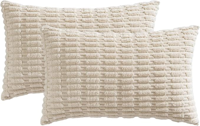 MIULEE Pack of 2 Corduroy Decorative Lumbar Throw Pillow Covers 24x14 Inch Soft - Image 6