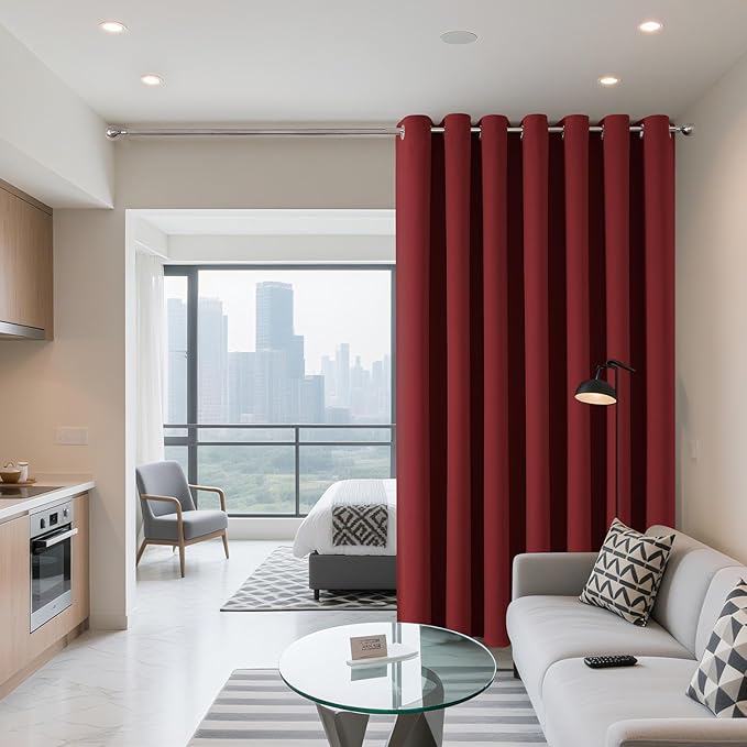 Joydeco Blackout Patio Sliding Door Curtains 96 Inches Long, Grommet Privacy - Image 2