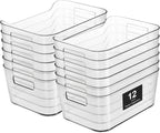 Pantry Organizers Storage, Clear Storage Organizer Bins 12 PACK