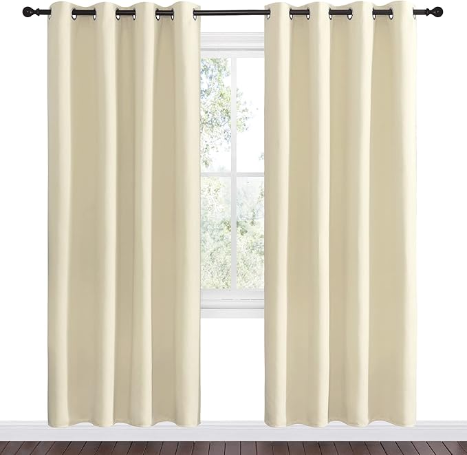 NICETOWN Beige Room Darkening Curtains 78" Long - Image 2