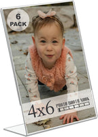 4x6 Acrylic Picture Frames - Clear Vertical, 6 Pack