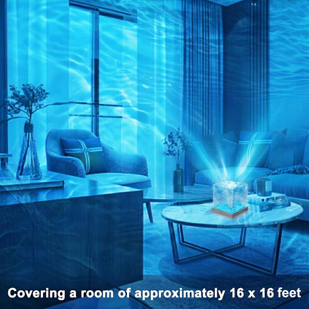 RICHMYC Ocean Wave Projector Light,16Color Rotating Water Lamp,5.3″ Plug in