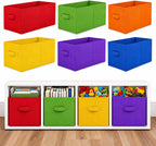 Yinder 6 Pcs Cube Storage Bin, Rainbow Colored 14''x10''x8'' Storage Cubes