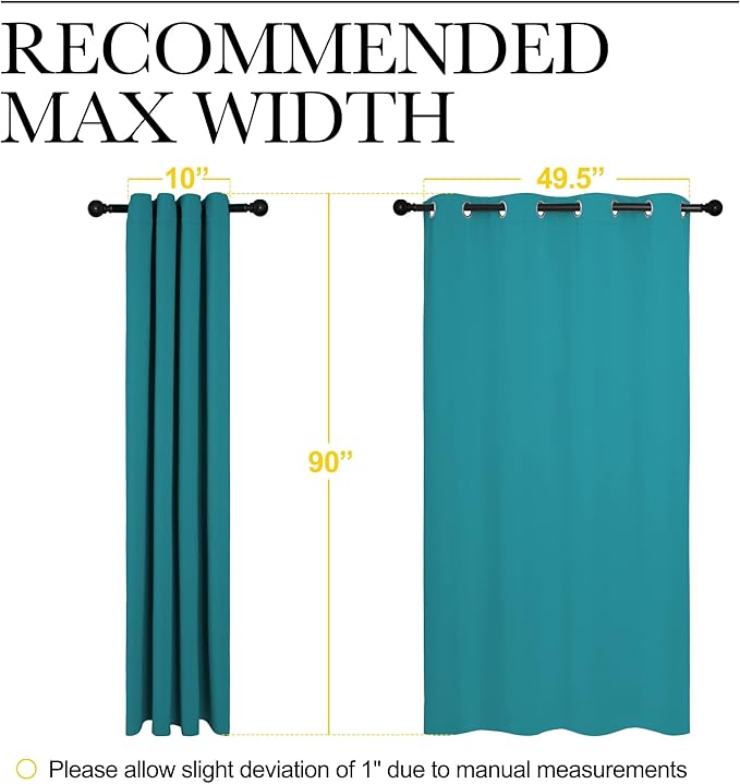 NICETOWN Room Darkening Curtains 90 inch Length 2 Panels, Thermal Insulated - Image 7